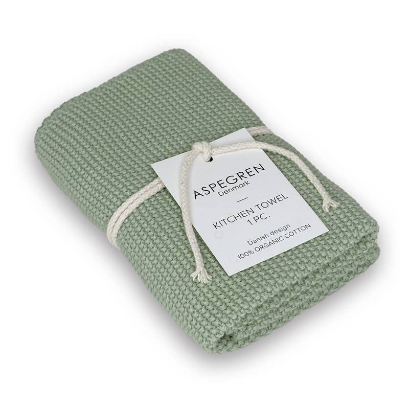 Kitchen Towel - 100% Orgainc Cotton - Knitted - Solid - Tender Green: 4 pcs. / 40x50 cm