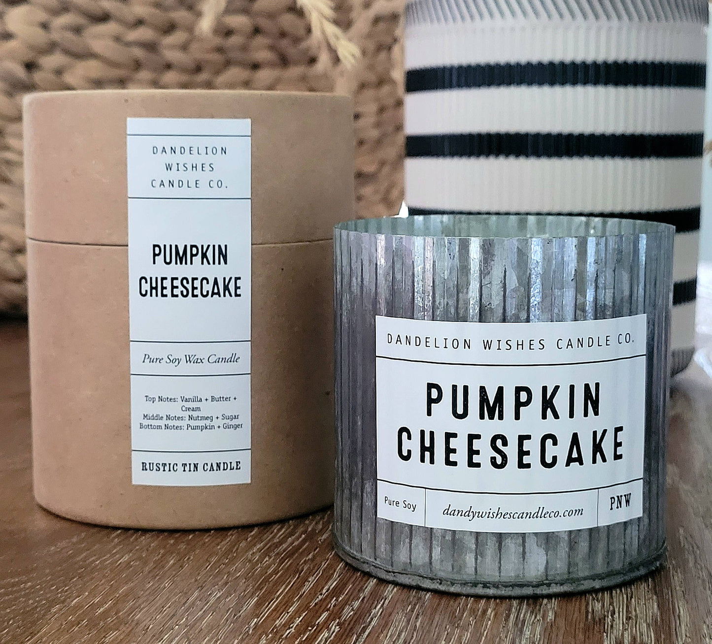 Rustic Galvanized Tin Candle in Kraft Paper Tube & Lid: Apricot Nectar - Sweet and tart apricot with a touch of floral and greens.