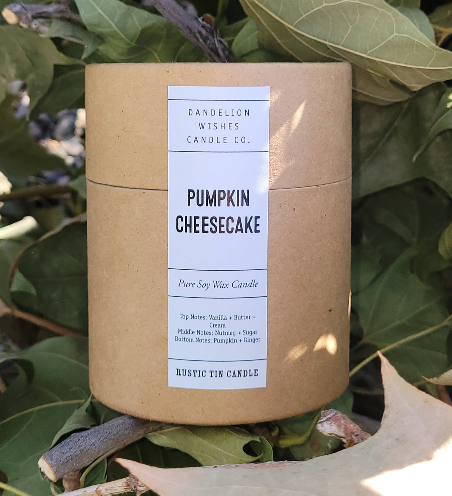 Rustic Galvanized Tin Candle in Kraft Paper Tube & Lid: Apricot Nectar - Sweet and tart apricot with a touch of floral and greens.