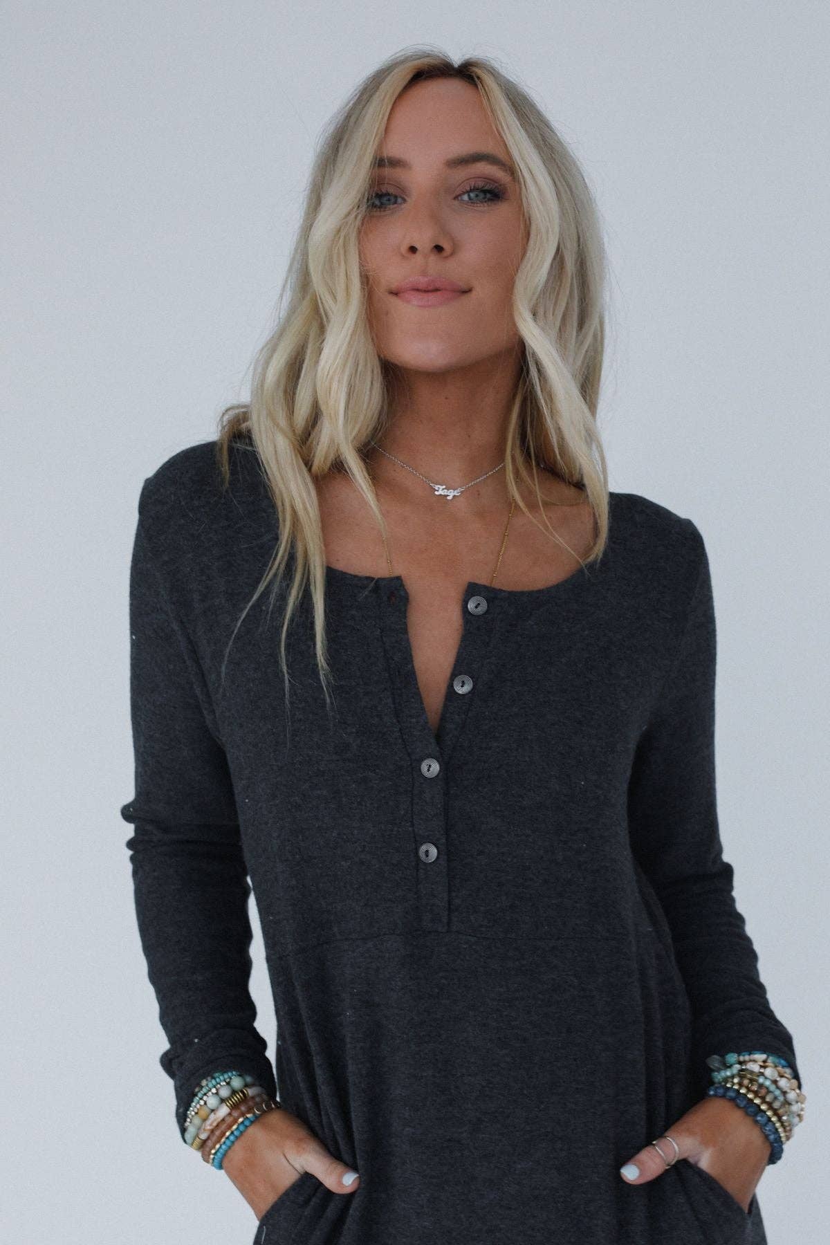 Simply Comfort Dress - Charcoal: XL