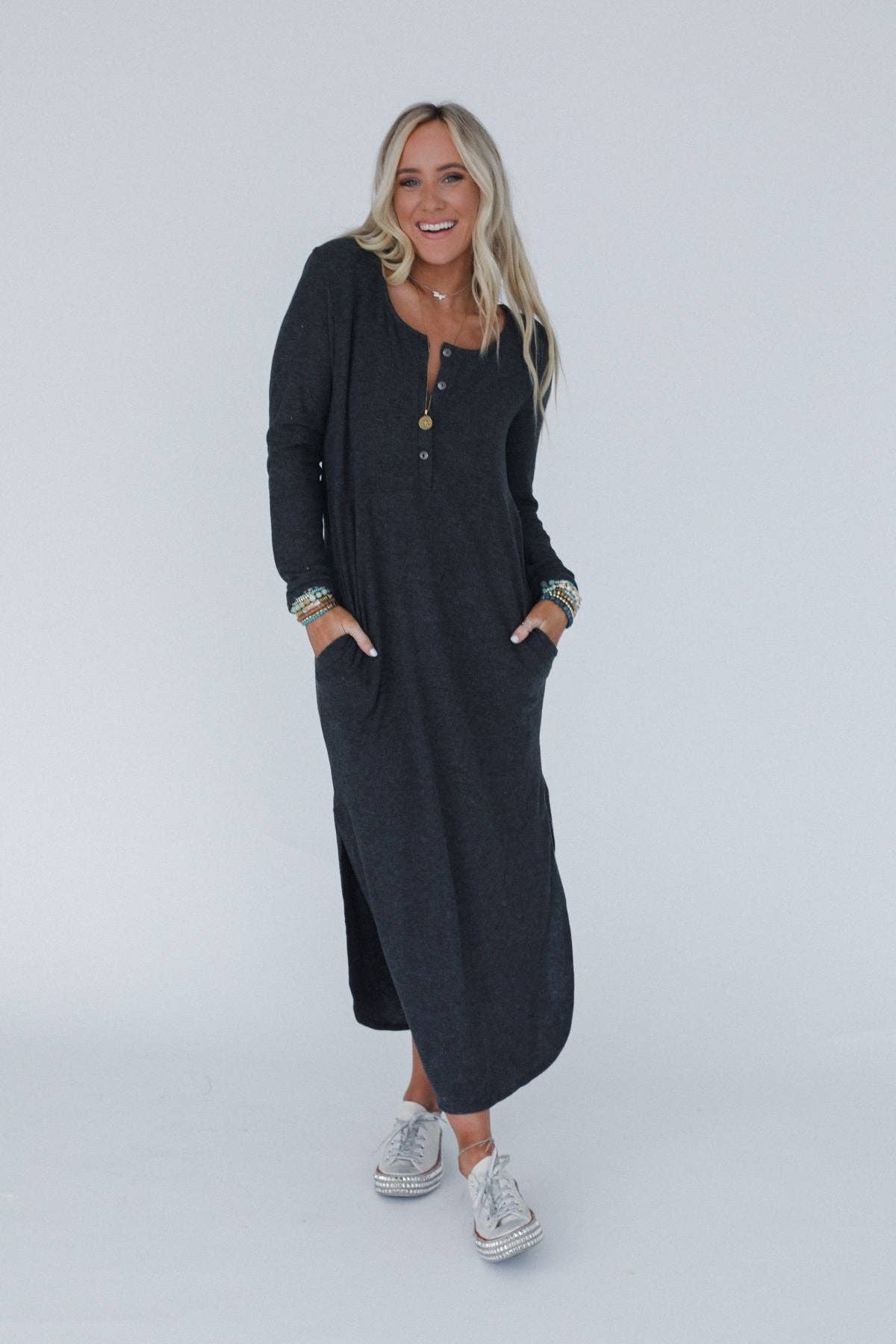 Simply Comfort Dress - Charcoal: XL