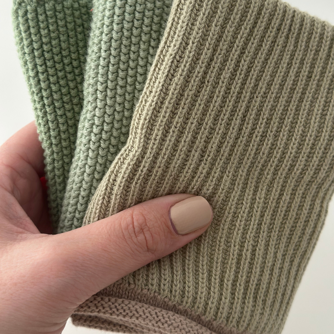 Dishcloths - 100% Orgainc Cotton - Set of two - Knitted - Solid - Laurel Green: 6 sets of two / 26x26 cm