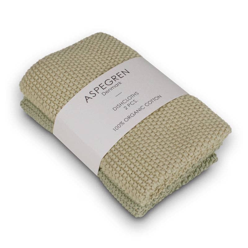 Dishcloths - 100% Orgainc Cotton - Set of two - Knitted - Solid - Pampas: 6 sets of two / 26x26 cm