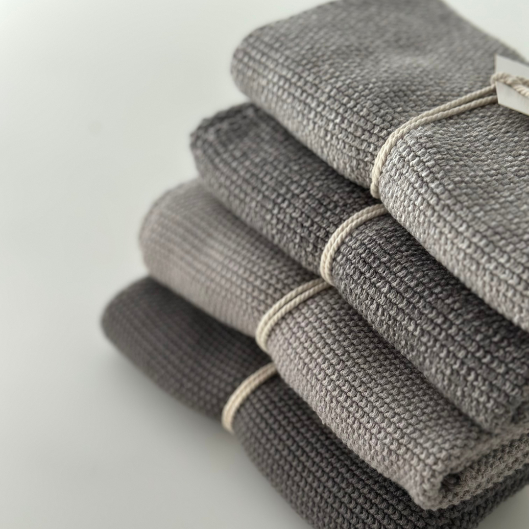 Kitchen Towel - 100% Orgainc Cotton - Knitted - Blend - Gray Dark: 4 pcs. / 40x50 cm