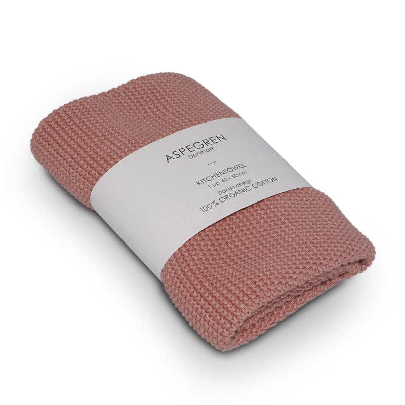 Kitchen Towel - 100% Orgainc Cotton - Knitted - Solid - Coral: 4 pcs. / 40x50 cm
