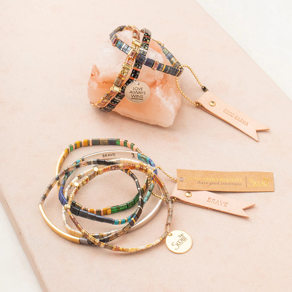 Good Karma Miyuki Bracelet- Marine & Gold