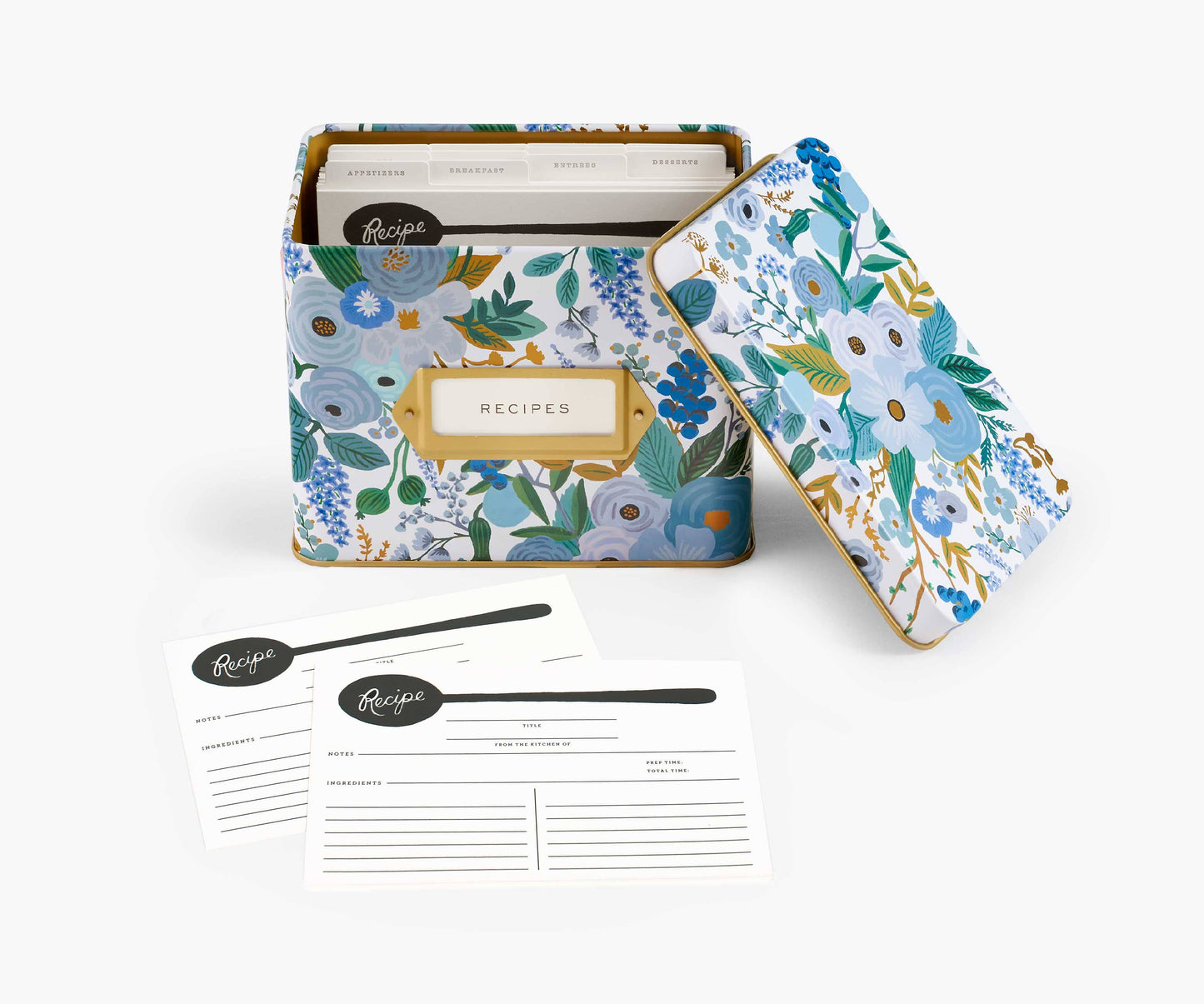 Garden Party Blue Recipe Tin