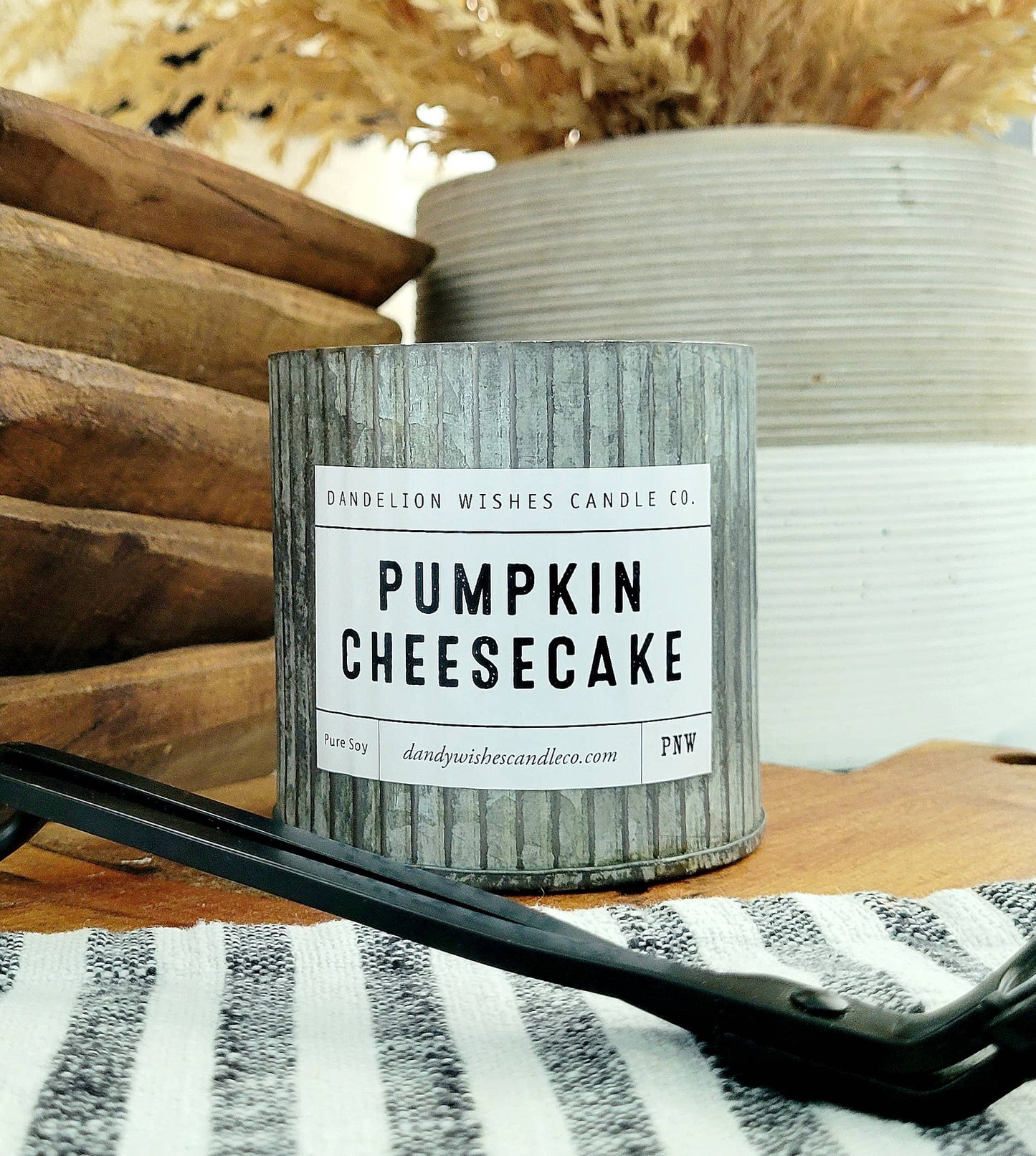 Rustic Galvanized Tin Candle in Kraft Paper Tube & Lid: Apricot Nectar - Sweet and tart apricot with a touch of floral and greens.