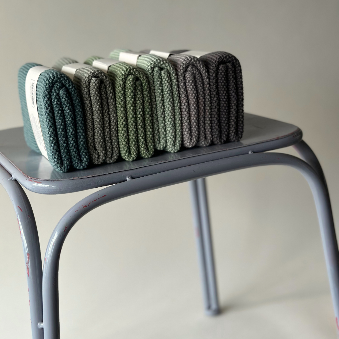 Kitchen Towel - 100% Orgainc Cotton - Knitted - Solid - Tender Green: 4 pcs. / 40x50 cm