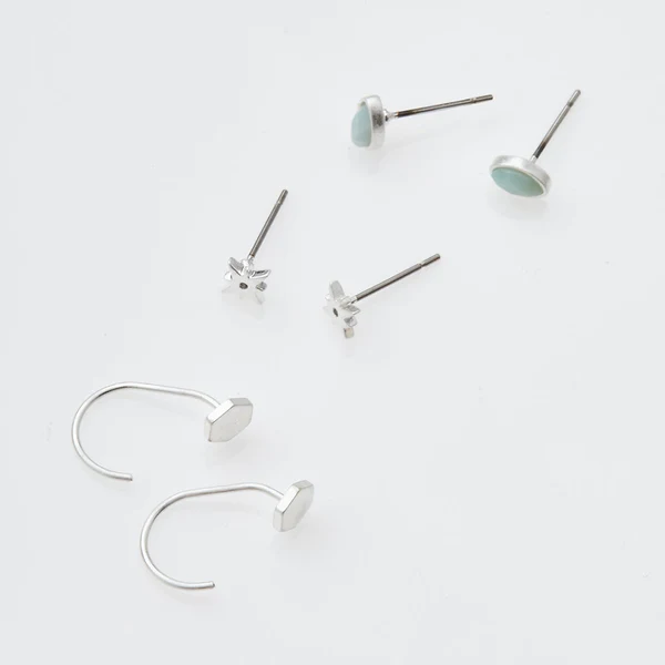 Gabby Stud Trio Silver
