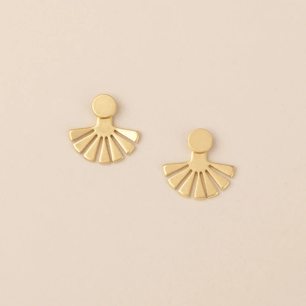 Sunburst Ear Jacket Gold Vermeil