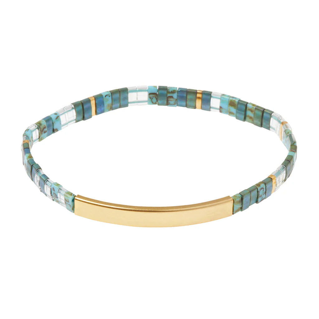 Good Karma Miyuki Bracelet- Marine & Gold