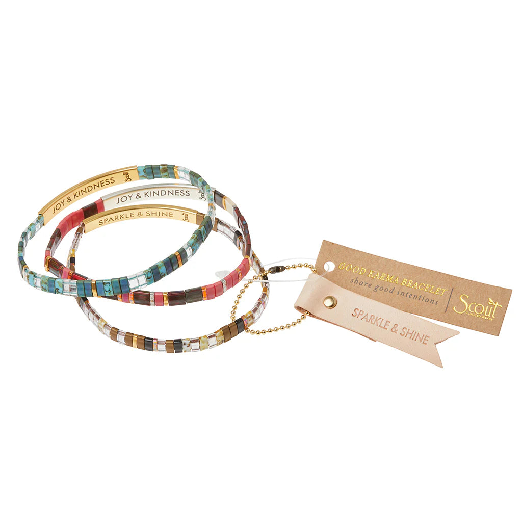 Good Karma Miyuki Bracelet- Marine & Gold