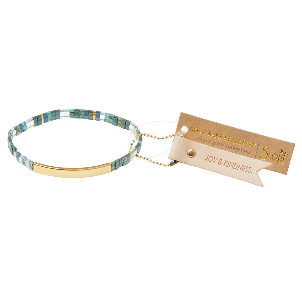 Good Karma Miyuki Bracelet- Marine & Gold