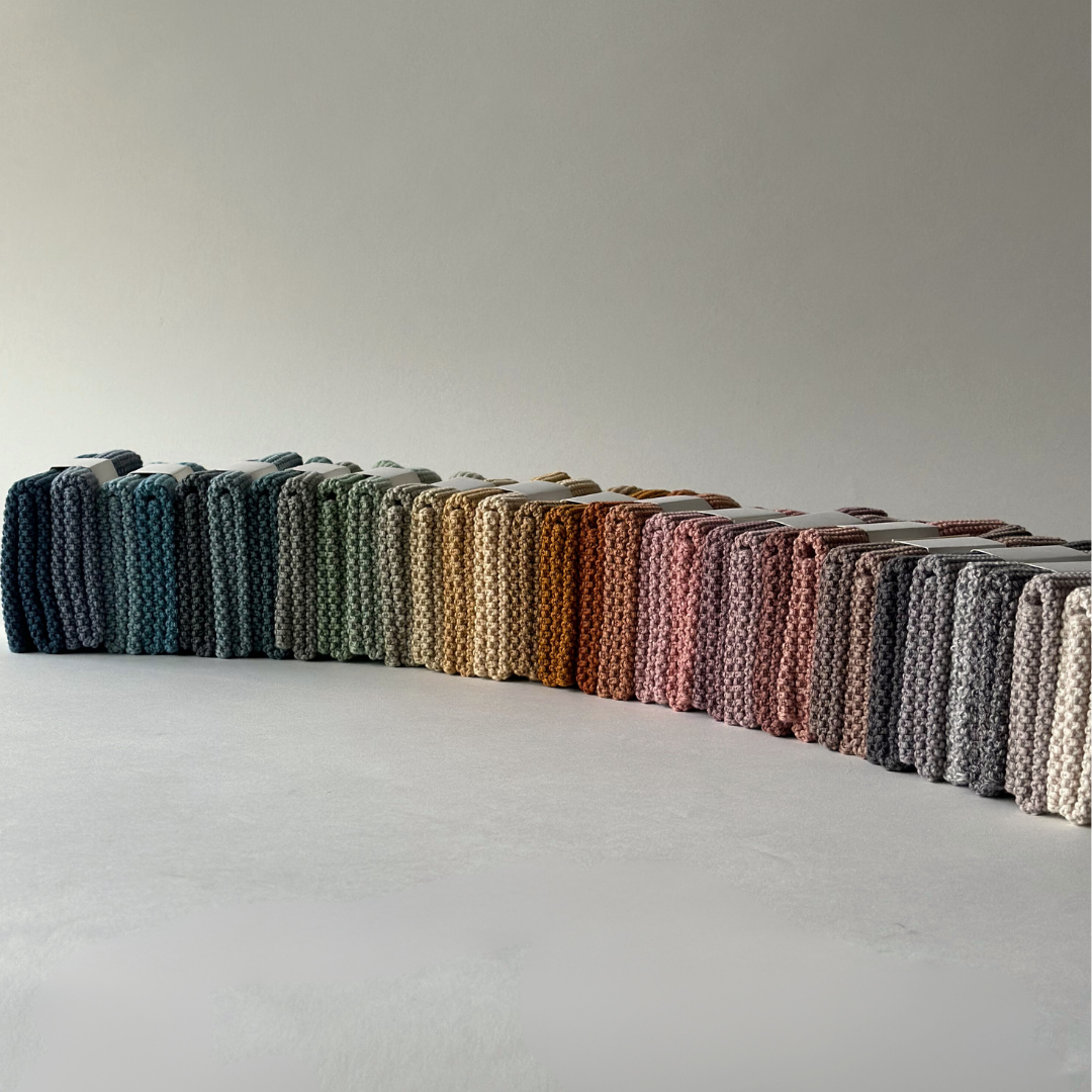 Dishcloths - 100% Orgainc Cotton - Set of two - Knitted - Solid - Aqua: 6 sets of two / 26x26 cm