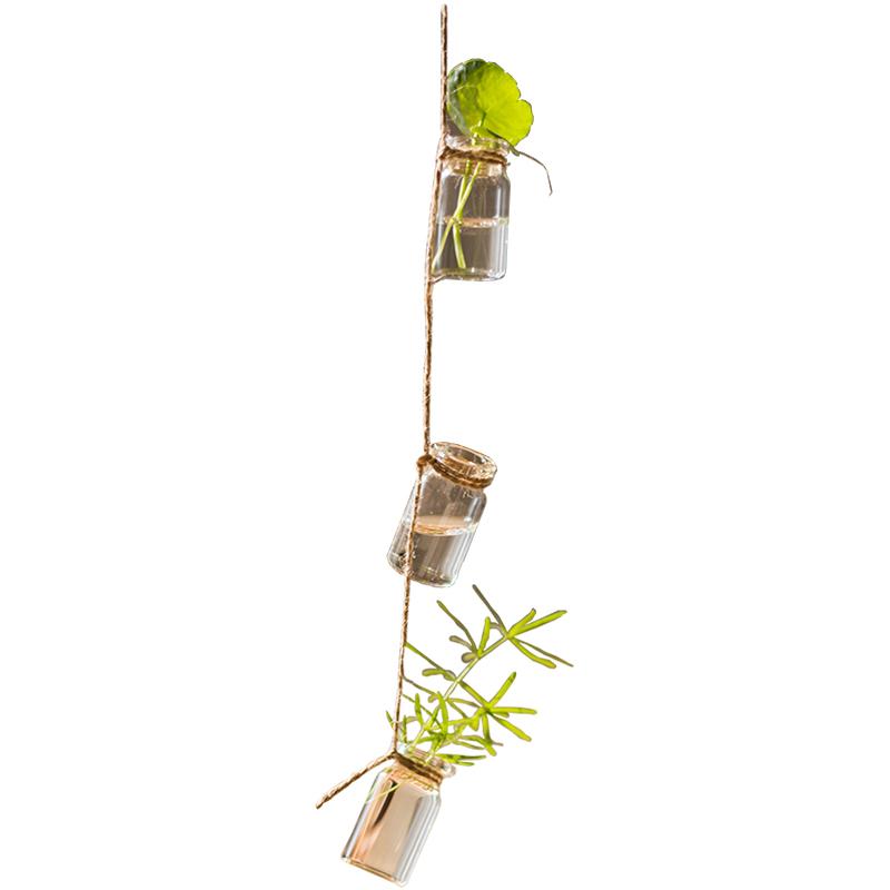 Glass Planter Rope Hanging Small Planter 55" Long