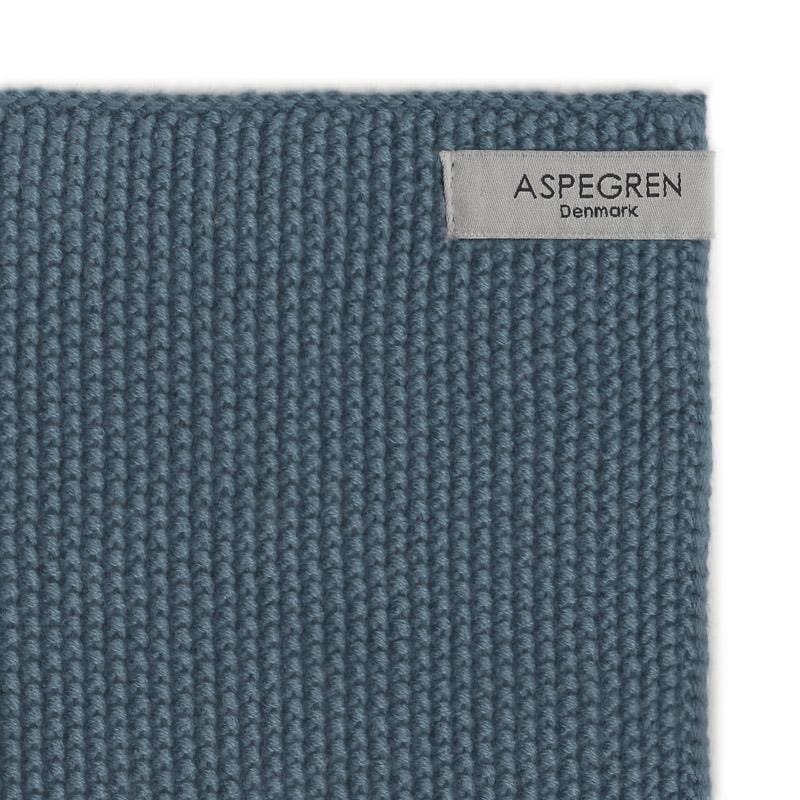 Dishcloths - 100% Orgainc Cotton - Set of two - Knitted - Solid - Blue: 6 sets of two / 26x26 cm