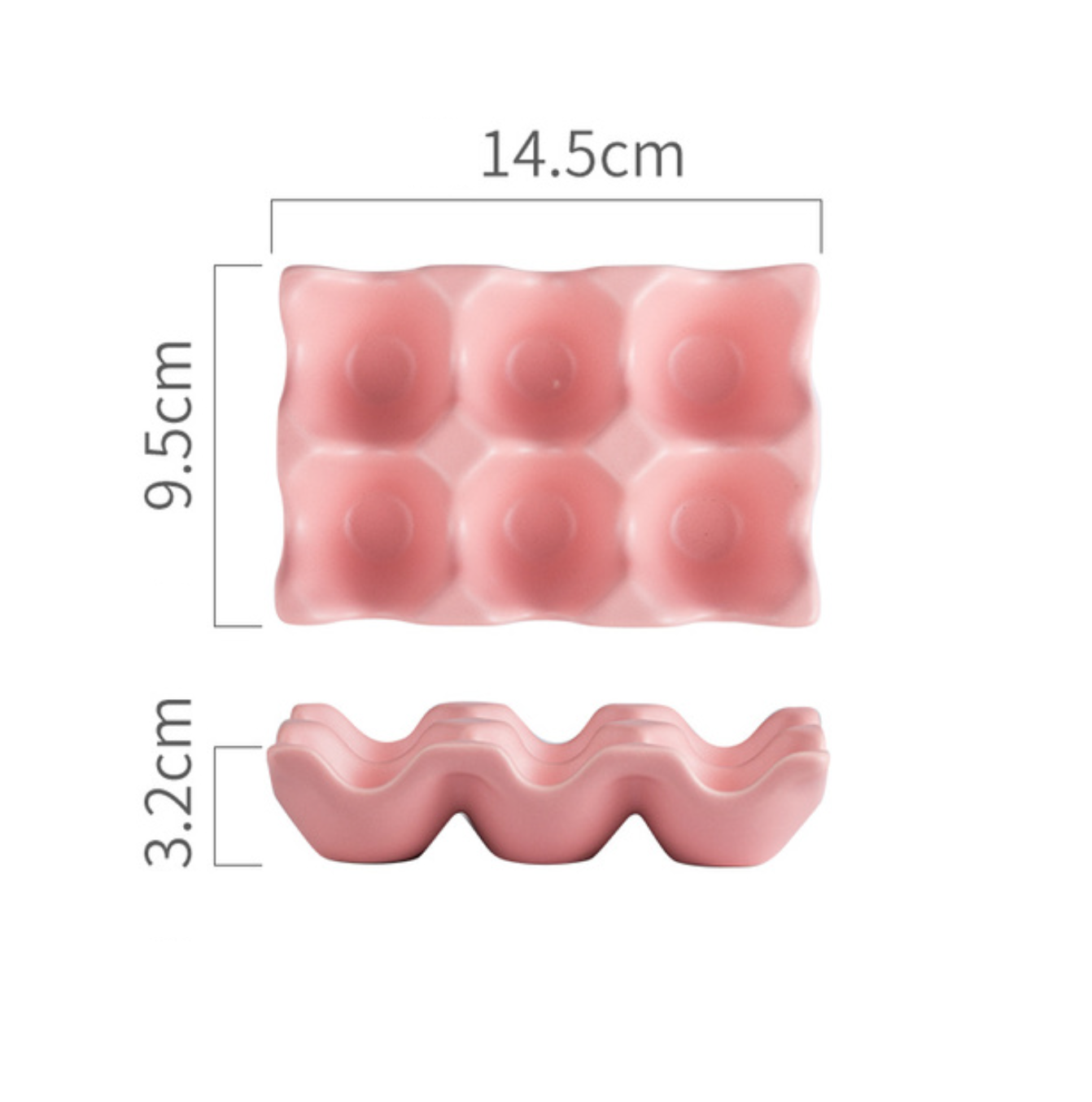 Ceramic 6 Grids Egg Holder: Pink