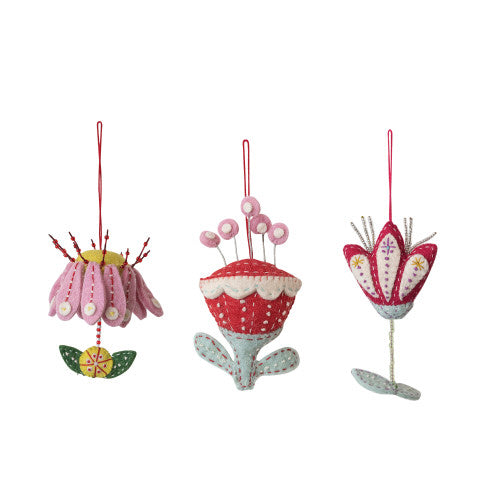 Handmade Wool Felt Flower Ornament