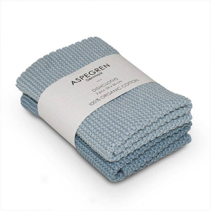 Dishcloths - Knitted - Solid - Skyway: 6 sets of two / 26x26 cm