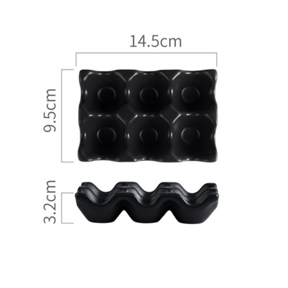 Ceramic 6 Grids Egg Holder: White