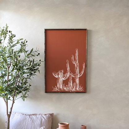 Cactus Wood Sign: Forest Green / 24” x 36”
