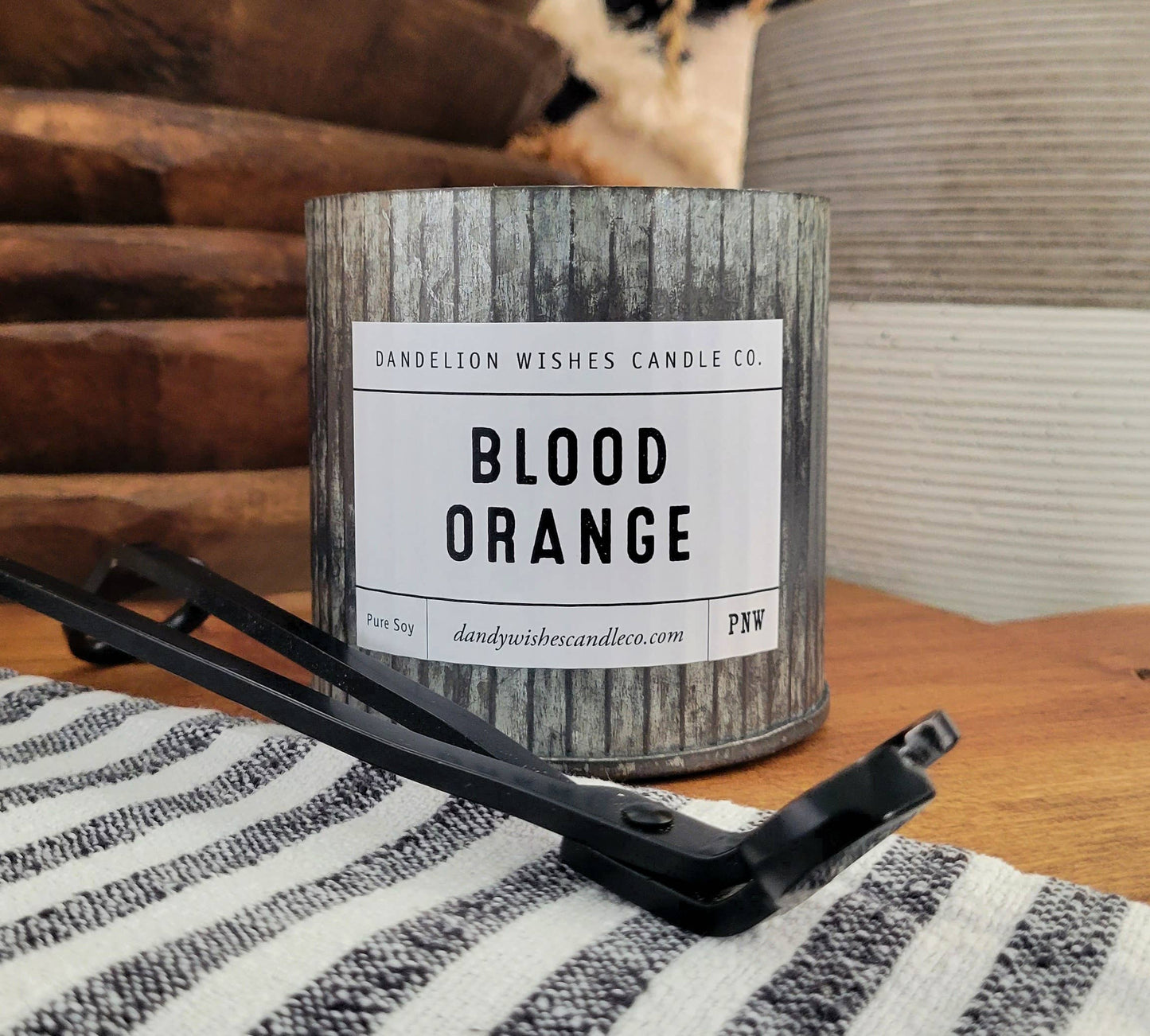 12 oz. Rustic Galvanized Tin Candle: Apricot Nectar - Sweet and tart apricot with a touch of floral and greens.