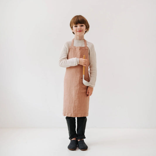 Kids Linen Daily Apron Cafe Creme