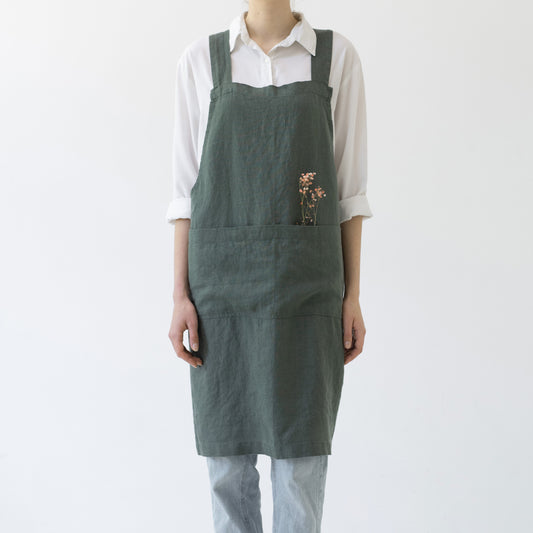 Linen Crossback Forest Green