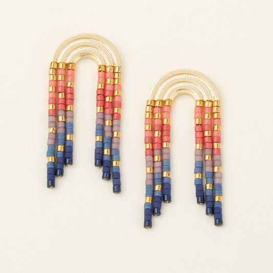 Chromacolor Miyuki Rainbow Fringe Earring: Multi