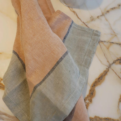 french stripe linen hand towel