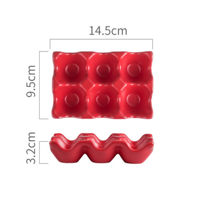 Ceramic 6 Grids Egg Holder: Sky Blue