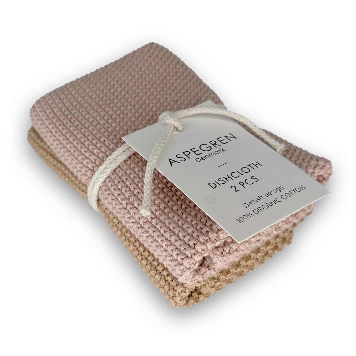 Dishcloths - 100% Organic Cotton - Set of 2 - Knitted: Two / 24x24 cm