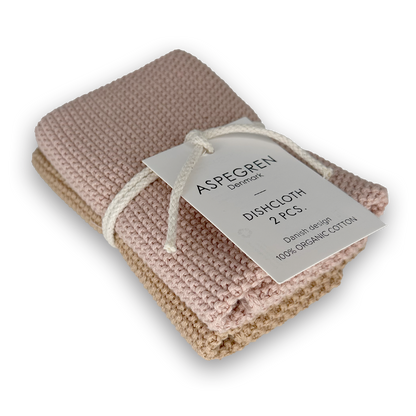 Dishcloths - 100% Organic Cotton - Set of 2 - Knitted: Two / 24x24 cm