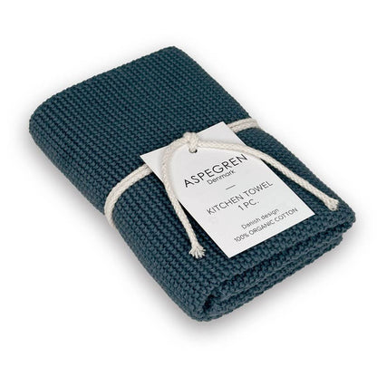 Kitchen Towel - 100% Orgainc Cotton - Knitted - Solid - Indigo: 4 pcs. / 40x50 cm