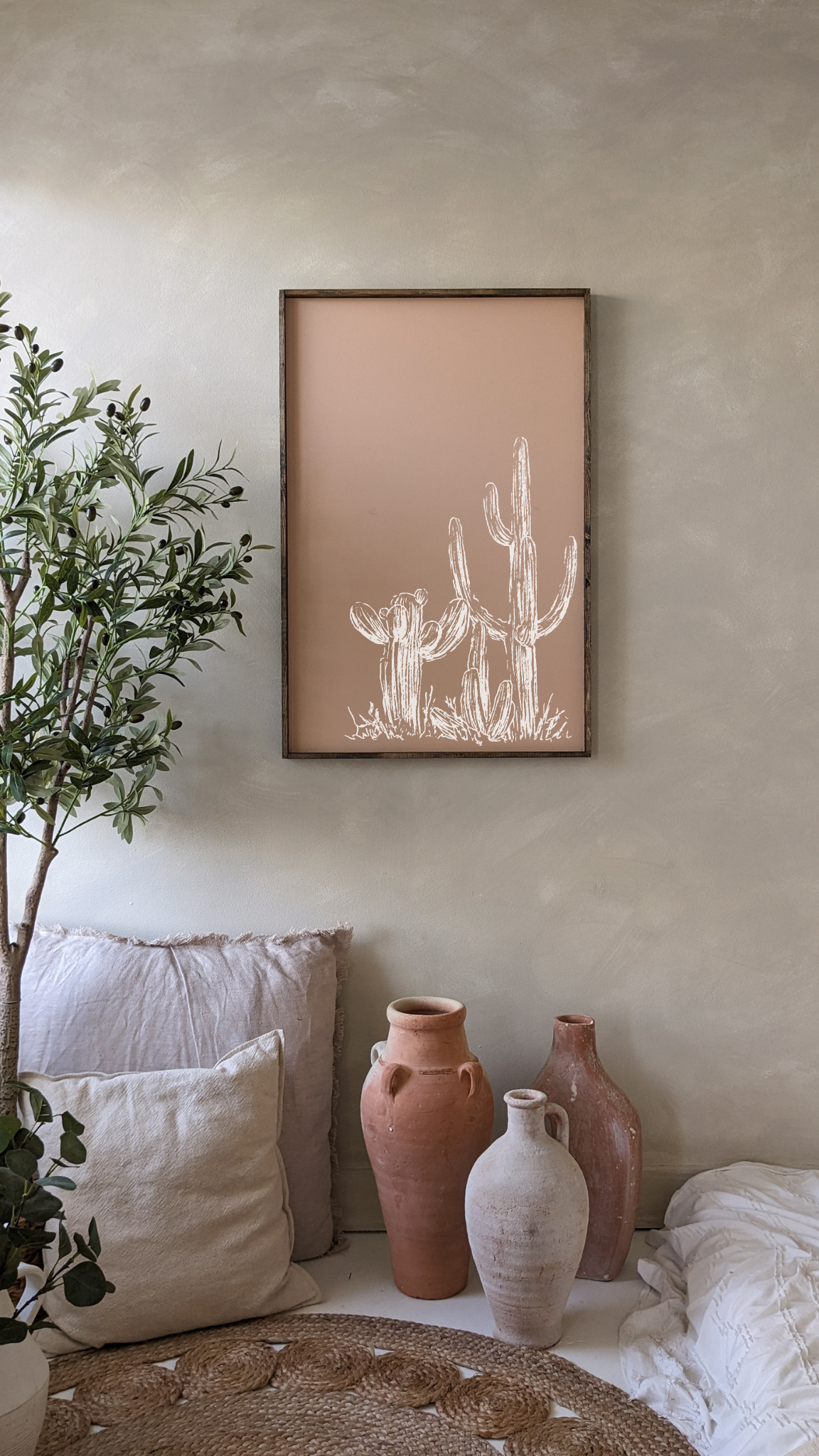 Cactus Wood Sign: Forest Green / 24” x 36”