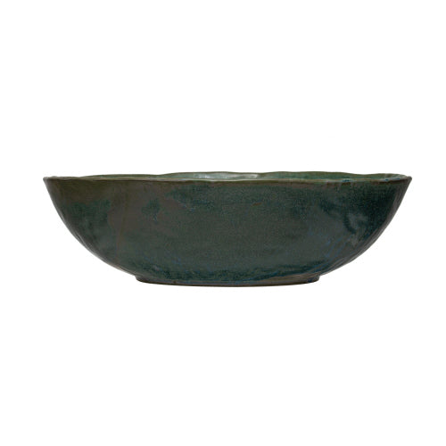 Stoneware Serving Bowl Matte Green