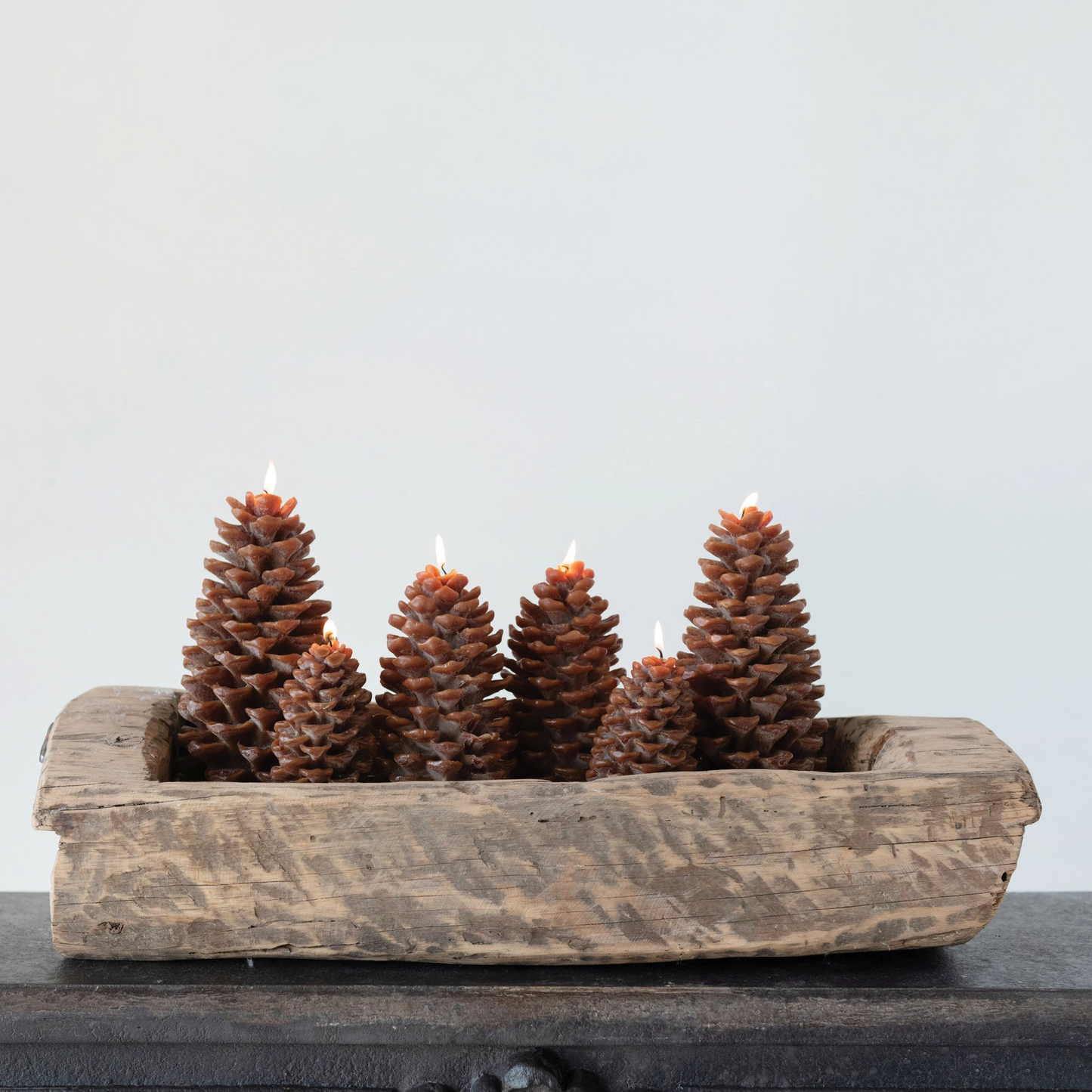 Unscented Brown Pinecone Shaped Candle