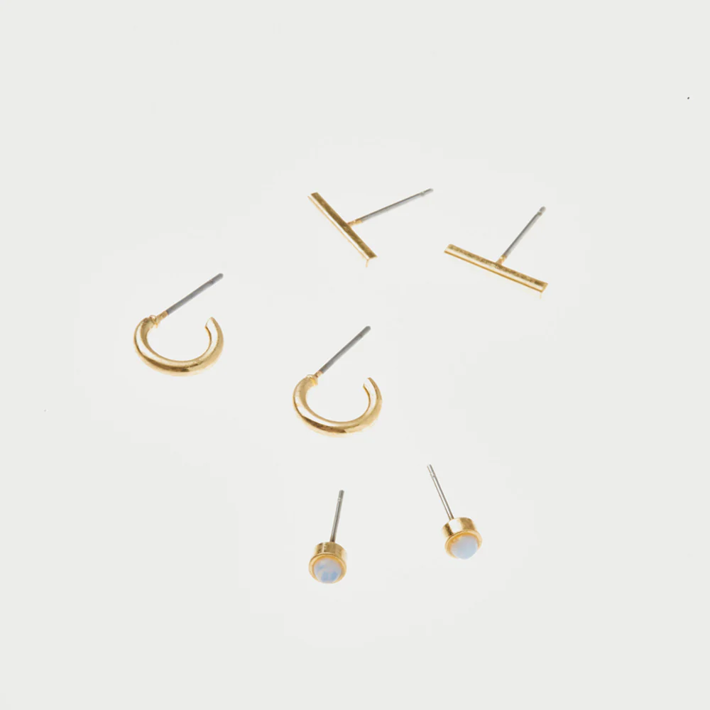 Scarlett Stud Trio Gold